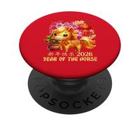 Year of Horse Lucky Chinese Lunar New Year Zodiac 2026 Red PopSockets Adhesive PopGrip