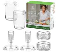 Year of Plenty Ferment Kit - 2 Fermenting Mason Jars, 2 Fermentation Weights & 2 Fermenting Lids
