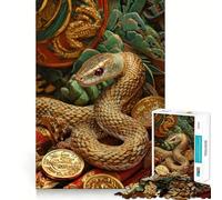 Year of Snake 1000 Jigsaw Puzzle Mental Fun Game Seamless Fit Precise Pieces Relaxing Indoor Group Activity (38x26cm)