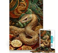 Year of Snake 1000 Piece Jigsaw Brain Skill Game High Precision Die Cut Fascinating Hobby for Idle Moments (50x75cm)