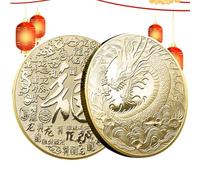 Year of the Dragon Coin | Double Sided Chinese Year of Dragon 2024,Chinese Traditional Coin Commemorative Badge for the Upcoming New