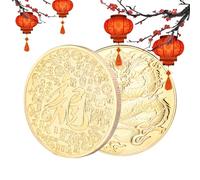 Year of The Dragon Coin - Traditional Dragon Souvenir Coin 2024, Chinese Good Luck Dragon Coin | Embossed , Chinese New Year Decorations for Wealth and Success