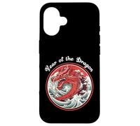 Year of the Dragon Red Dragon Rising from Waves Case for iPhone 16