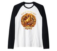 Year of the Fire Goat 2027 Mythical Ornate Golden Zodiac Raglan Baseball Tee