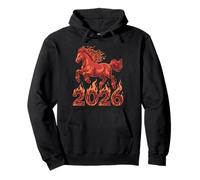 Year of the Fire Horse 2026 Chinese Zodiac Rearing Horse Pullover Hoodie
