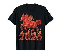 Year of The Fire Horse 2026 Chinese Zodiac Rearing Horse T-Shirt