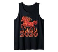 Year of The Fire Horse 2026 Chinese Zodiac Rearing Horse Tank Top
