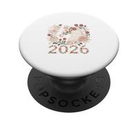 Year Of The Fire Horse 2026 Floral Chinese Zodiac PopSockets Adhesive PopGrip