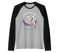 Year of The Fire Horse Zodiac Art Chinese New Year Raglan Baseball Tee