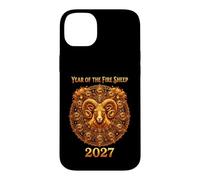 Year of the Fire Sheep 2027 Ornate Golden Zodiac Mandala Case for iPhone 14 Plus