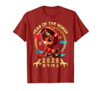 Year Of The Horse 2026 Cute Chinese Lunar New Year 2026 Kids T-Shirt