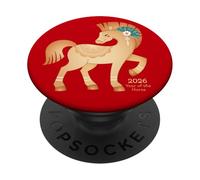Year of the Horse 2026 - Golden Fire Horse Moon New Year PopSockets Adhesive PopGrip