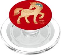 Year of the Horse 2026 - Golden Fire Horse Moon New Year PopSockets PopGrip for MagSafe