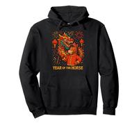 Year Of The Horse 2026 Lunar Zodiac Kids Chinese New Year Pullover Hoodie