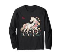 Year of The Horse 2026 New Year Men Chinese New Year Horse Long Sleeve T-Shirt