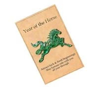 Year Of The Horse Card - 2D Acrylic Inspirational Souvenir, Motivational Pocket Card | 2026 New Year Mindfulness Gift For Kids Teens Adults Students Travel To