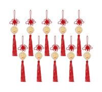 Year Of The Horse Chinese Knot, Gold Charm with Tassel And Knot,Chinese Mascot Horse Pendant - for Cars Bags Shop Window Home School Offices Cafes Bookshelves Display