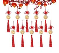 Year Of The Horse Chinese Knot | Gold Commemorative Coin with Tassel,Chinese New Year Car Decor,for Cars Bags Home School Offices Cafes Bookstores Living Room Bookshelves Display
