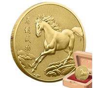 Year Of The Horse Coin - Good Luck Commemorative Coin | 2026 Year Of The Horse Souvenir Blessing Keepsake Chinese New Luck Collection for Adults Kids Desks Bookcases Home Women Decoration