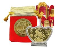 Year of the Horse Commemorative Coin 0 Collectible Souvenir Symbol of Luck and Prosperity | Metal Keepsake for Spring Festival New Year Celebrations | Cultural Gift for Men Women Kids Adults