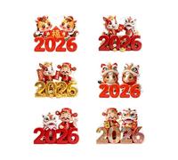 Year of the Horse Ornament - 6 Pieces 2d Acrylic Holiday Decoration, Horse Year Backpack Ornament for Home Decorators Event Planners Front Door Office Staircase Wall Backyard Living Room Festive