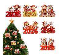 Year of the Horse Ornament - 6 Pieces 2D Acrylic Holiday Decoration, Horse Year Backpack Ornaments with Compact Acrylic Material, Perfect for Home Decorators, Event Planners, Front Door, Office