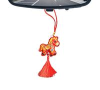 Year of the Horse Pendant | Imitation Embroidery Holiday Decoration - Lunar New Year Purse Charm - for Staircase Wall Garden Backyard Living Room Study Bedroom Trucks Wallets Backpacks