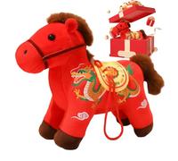 Year of the Horse Plush Toy, 2026 Cute Festive Hug Doll, Year of the Horse Plush Toy for Children, for Birthdays, Chinese New Year, Christmas, Home Decoration, Children's Room, Parties