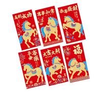 Year of The Horse Red Envelopes 2026 - Cartoon Spring Festival Packets, Portable Glitter Paper Gift Pouches | Lunar New Year Collectible Designs, Festive Money Envelope Decorations