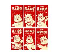 Year of the Horse Red Envelopes - 6 Pieces Silver Envelopes Celebration Spring Festival | Year Horse Silver Packets, For Family, Friends, Parents, Colleagues, Neighbors, Grandparents, Parents