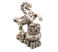 Year of The Horse Retro Brass Tabletop Decoration -Small Horse Statue | Wealth Tea Pet Craft - for Collectors Bookcase Window Sill Bookshelf Display Cabinet Nightstand Bedside Bedroom Living Room