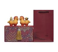 Year of the Horse Statue 2026 - 2-Piece Table Decoration, Chinese New Year Sculpture, Collectible Figure for Home and Office | Collectible Photography Home Office Bedroom Sa