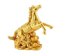 Year Of The Horse Statue Wealth Golden Resin Sculptures Mascot Figurine for Home Cafes Bookstores Living Room Display Bedside Festival Ornament Decorations