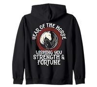 Year Of The Horse Strength And Fortune 2026 Zip Hoodie