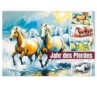 Year of the Horse - The indomitable spirit of horses UK-Version (Wall Calendar 2026 DIN A3 Landscape), CALVENDO 12 Month Wall Calendar
