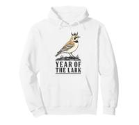 'Year of the Lark' Cute Horned Lark with Crown Pullover Hoodie