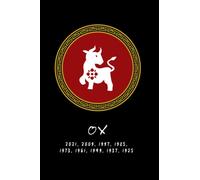 Year Of The Ox: Chinese Zodiac Ox Themed Blank Lined Notebook Journal Notes | Unique Lunar New Year Gift for Birth Years 2021, 2009, 1997, 1985, 1973, 1961, 1949, 1937, 1925