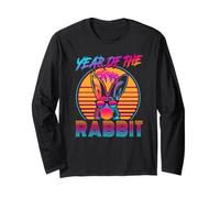 Year of The Rabbit Retro Vintage 80s Funny Bunny Lover Long Sleeve T-Shirt