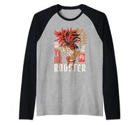 Year of the Rooster Chinese Zodiac Traditional Vintage Art Raglan Baseball Tee