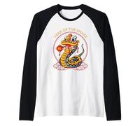 Year of The Snake 蛇 Chinese Zodiac Oriental Art Astrology Raglan Baseball Tee