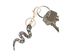 Year Of The Snake 2025 Keychain - Colorful Snake Key Ring | Chinese Style Sparkling Bag Pendant Decor | Sparkling Snake Keychain Charm Colorful Rhinestone Keychain For Keys, Backpacks, Handbags, Purse