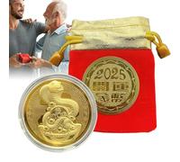 Year of The Snake Coin, 2025 Year of The Snake Coin | Coins with Storage Bag | Metal Art Collectibles, Chinese Snake Lucky Coin for Friends