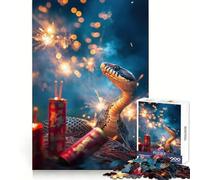 Year of The Snake - Lunar Fireworks Celebration Adult Jigsaw Puzzle1000 Pieces Smart Exercise Soothing Downtime Accurate Edges Holiday Present (38x26cm)