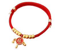 Year of the Snake Pet Necklace - Pet New Year Collar, Pets Blessing Lock Necklace | Adjustable Red String Happiness Charm, Rattle Charm Necklace for Dogs Cats Rabbits, Durables Nylon 4-7.5 kg Size