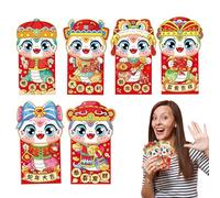 Year of the Snake Red Envelopes,Chinese Red Envelopes 2025 | 6 Packs of Lucky Money Hong Bao,2025 Hong Bao Red Pocket Cash Envelopes for Wedding Party