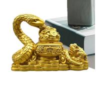 Year Of The Snake Statue - 3.54x1.57x2.56 In Resin Snake Figurine, Good Luck And Fortune Ornament, Durable Decorative Piece | Unique Chinese Sake Figurine For Home Office Window Display Gift
