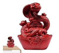 Year of The Statue Traditional Chinese Figurine - Wood Carving Tabletop Snake Figurines for Car, Study Bedroom, Living Room, Work Area