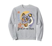 Year of the Tiger Chinese Zodiac Blue Tiger Detailed Art Sweatshirt