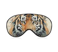 Year of The Tiger Tiger Face Sleep Mask for Women Men, Soft Eye Mask with Adjustable Strap for Sleeping, Light Blocking Travel Blindfold for Nap Comfortable Eye Cover for Home Office