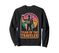 Year Of The Traveler Retro Backpacker World Map Sweatshirt